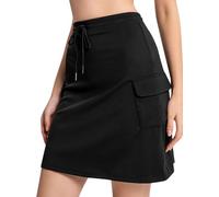 Bezioner Women's Tennis Golf Skirts Knee Length Skorts for Woman High Waisted Athletic Skirt with 4 Pockets & Inner Shorts for Workout Sports Black L