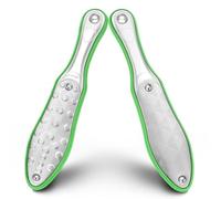 BEZOX Heavy Duty Stainless Steel Full Body Foot File, Professional Double Side Pedicure File, Dead Hard Cracked Skin Calluses Remover, Portable Foot Care Tool（Green