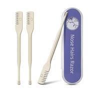 BEZOX Manual Nose Hair Trimmer (Pack of 3) - Rotating Nasal Hair Razor Cutter with Ear Picker for Women and Men - Portable Nostril Hair Remover Tools