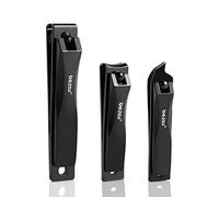 BEZOX Nail Clippers 3 Pcs - Heavy Duty Stainless Steel Straight Toenail Clippers for Thick Fingernail Toenail, Curved Blade Nail Cutters for Shape Nail，Slant Nail Nipper for Trim Nail，Remove Cuticle