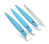 BEZOX Pedicure Shavers Set - Professional Callus Shavers Foot Care Kit - Stainless Steel Corn Hard Skin Dead Skin Remover Tool (Blue)
