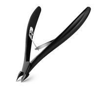 BEZOX Precision Cuticle Nippers (4mm) - Professional Half Jaw Cuticle Cutter Stainless Steel for Manicure and Pedicure Salon Quality Cuticle Remover (Black)