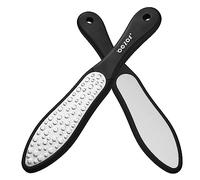 BEZOX Premium Foot File, Double Side Pedicure Rasp, Dead Hard Cracked Skin Calluses Remover, Portable Foot Care Tool, Heavy Duty Stainless Steel (Soft Silicone Handle)