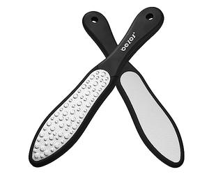 BEZOX Premium Foot File, Double Side Pedicure Rasp, Dead Hard Cracked Skin Calluses Remover, Portable Foot Care Tool, Heavy Duty Stainless Steel (Soft Silicone Handle)