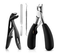 BEZOX Toe Nail Clippers for Thick and Ingrown Nails,Nail Clippers kit with Cuticle Pusher and Nail File, Stainless Steel Scissor, for Paronychia, Pedicure and Manicure Tools for Podiatrists or Home