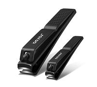 BEZOX Well-Made Nail Clipper Set 2 Pcs, Wide Jaw Opening Nail Clipper for Fingernail and Toenail, Premium Stainless Steel Sharp Sturdy Finger Nail Clipper