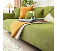 Bezugetop Sofa Cover, Universal Couch Cover 1 2 3 4 Seater, Non Slip Sofa Slipcovers for Corner L Shape, Chenille Fabric Furniture Protector for Living Room, green, 90 * 160cm