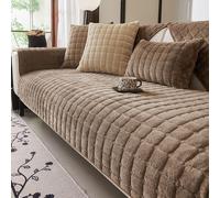 Bezugetop Sofa Covers 1 2 3 4 Seater, Non Slip Sofa Slipcovers Super Soft Sofa Cushion Covers, Sofa Slipcovers for Corner L Shape, Sofa Protectors from Pets/Dogs， Dark brown J， 90 * 240cm