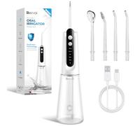 Bezvoi Cordless Water Flosser for Teeth, Portable Dental Oral Irrigator, 270ml Water Tank, 5 Modes, 4 Jet Tips, USB C Rechargeable, 40 Days Battery Life, Ideal for Braces & Gum Care, White