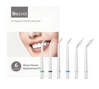 Bezvoi Replacement Tips only Compatible with Bezvoi Y825/Y211 Water Flossers, 4 Pcs Jet Tips+1 Pcs Orthodontic Braces Tip+1 Pcs Periodontal Tip, Flosser Refill Replacement Heads