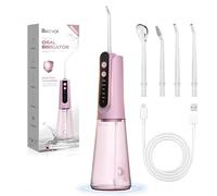 Bezvoi Water Flosser for Teeth, 5 Modes & 40-Day Battery, Cordless & Rechargeable Water Dental Pick for Braces, Removable 300ML Water Tank for Easy Clean, IPX7 Waterproof Portable for Travel, Pink