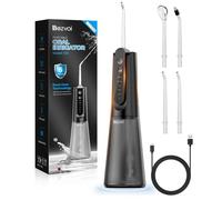 Bezvoi Water Flosser for Teeth, 5 Modes & 40-Day Battery, Cordless & Rechargeable Water Dental Pick for Braces, Removable 300ML Water Tank for Easy Clean, IPX7 Waterproof Portable for Travel, Black