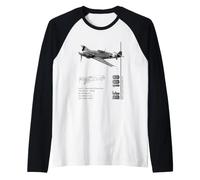 BF 109 Fighter Specs Luftwaffe Raglan Baseball Tee
