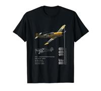 BF 109 Fighter Specs Luftwaffe Value Graphic T-Shirt, Men, Black, XL