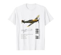 BF 109 Fighter Specs Luftwaffe Value Graphic T-Shirt, Men, White, L