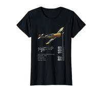 BF 109 Fighter Specs Luftwaffe Value Graphic T-Shirt, Women, Black, XS