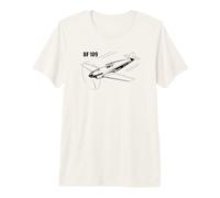 BF 109 German WW2 Fighter Plane Flying Silhouette Premium T-Shirt