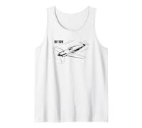 BF 109 German WW2 Fighter Plane Flying Silhouette Tank Top