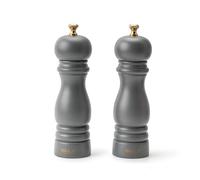 BF BILL.F SINCE 1983 Salt and Pepper Mill Set, Wooden Pepper Mill, Set of 2 Manual Salt Pepper Shaker Mill, Refillable, 7 Inches (Matte Grey Set)