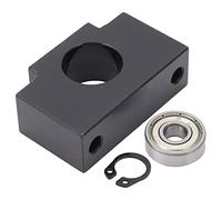BF10 Ball Screw End Support Bearing Block Kit, Ballscrew Support for SFU1605 SFU1204, CNC Machine Tool Mechanical Equipment, Carbon Steel End Block with Accessory