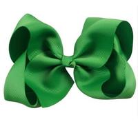 BFab 6 Inch Big Hair Grosgrain Ribbon Bow with Alligator Clip Pin (Bottle Green)