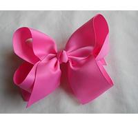 BFab 6 Inch Big Hair Grosgrain Ribbon Bow with Alligator Clip Pin (Bubblegum Pink)