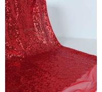 Bfab Sequin Fabric Sparkly Shiny Photography Backdrop Wedding Party Table Cloth 130cm Wide 1, 1/2 metre (Sample 6 X 6 inch, Red)