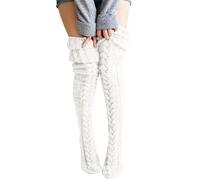 BFACCIA Over the Knee Socks Wool Knit Warm Cable Thigh High Fluffy Socks Fall Winter Fashion Boot Socks Tights Solid Color Women Girls Christmas Unique Gift