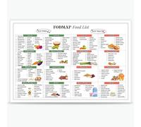 BFADMN Fodmap Food Chart Poster Food List And Low Fodmap Treats Nutrition Guide For Ibs Meal Plan And Gut Health Gluten Free Diet Meal Prep Grocery For Kitchen Room Decor 12x16in Unframed