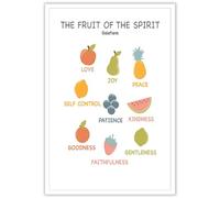 BFADMN Love Peace Church Sunday School Canvas Wall Art The Fruit Of The Spirit Galatians Poster Christian Education Prints Painting Boho Inspirational Quotes Wall Decor 12x16in Unframed