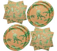 BFB Dinosaur Paper Plates Napkins Set, Pack of 40 Party Plates Disposable Party Tableware for Kids Birthday Party