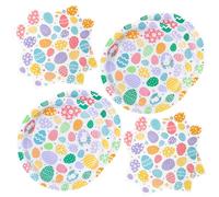 BFB Easter Egg Paper Plates Napkins Set Disposable Tableware Serves 20 Party Supplies Easter Holiday Party Favor Decorations