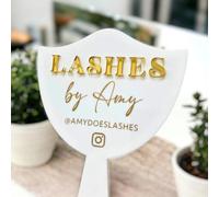 BFBZYME Custom Lash Tech Supplies Eyelash Technician Photo Prop Personalised Acrylic Beauty Handheld Mirror Social Media Props Face Shield, Hair Dressing Prop