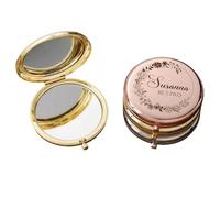 BFBZYME Custom Name Bridesmaid Compact Mirror, Personalized Round Pocket Makeup Double Mirror, Engraved Bridal Party Favor Gift for Wedding, Bachelorette Party