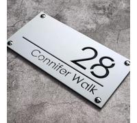 BFBZYME Personalised Modern House Numbers Plaques Custom Acrylic Address Sign For Outside 3D Hollow Address Numbers For Garden Yard Home Hotel Apartment Shop(White Black)