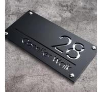BFBZYME Personalised Modern House Numbers Plaques Custom Acrylic Address Sign For Outside 3D Hollow Address Numbers For Garden Yard Home Hotel Apartment Shop(Black Silver)