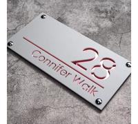 BFBZYME Personalised Modern House Numbers Plaques Custom Acrylic Address Sign For Outside 3D Hollow Address Numbers For Garden Yard Home Hotel Apartment Shop(White Rose Gold)