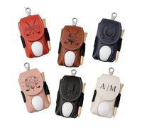 BFBZYME Personalized Leather Golf Ball Bag with Waist Clip, Custom Engraved Name Gift for Dad Grandpa Uncle, Father's Day Birthday Golf Accessories Pouch Organizer