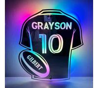 BFBZYME Personalized LED Rugby Shirt Lights, Custom Name Mirror Light Up Logo, Rugby Fan Gifts, Rugby Shirts, Rugby Kits