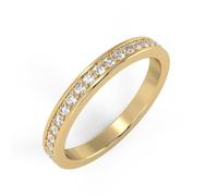 BFD 0.50ct Natural Round Diamond Pave Full Eternity Ring in Yellow Gold For Women Size R