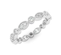 BFD 0.50Ct Round & Marquise Shape Diamond Stackable Full Eternity Ring, Hallmarked White Gold Size N