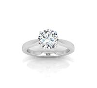 BFD 1.00 Carat D/VS Lab Grown Round Diamond Classic Solitaire Engagement Ring in Platinum Size Q