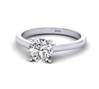 BFD 1.00 Carat E/VS Lab Grown Round Diamond Hidden Halo Engagement Ring in Platinum Size K