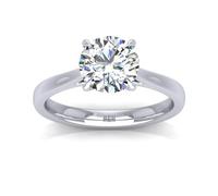 BFD 1.00Ct DE/VS Lab Grown Round Diamond Solitaire Engagement Ring in White Gold For Women Size O
