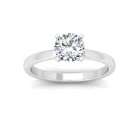 BFD 1.00Ct Lab Grown Round Diamond Solitaire Engagement Ring for Women's in Platinum Size N