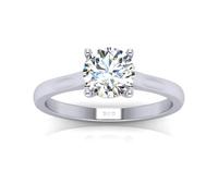 BFD 1.00Ct Lab Grown Round Diamond Solitaire Engagement Ring for Women's in Platinum Size Q