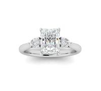 BFD 1.25Carat Radiant & Pear Diamond Engagement Ring in Heavy Platinum (950), Women Engagement Ring D/VS Size O