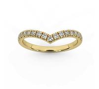 BFD 1/2Ct Round Diamond Wishbone Wedding Curved Half Eternity Band Ring in 9k Yellow Gold Size K