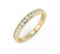 BFD 1/4 Natural Round Diamond Channel Set Half Eternity Ring in Heavy Yellow Gold, UK Hallmarked Size O