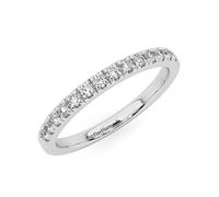 BFD 1/4Ct Round Diamond Micro Pave Set Half Eternity Ring For Women, 9k White Gold